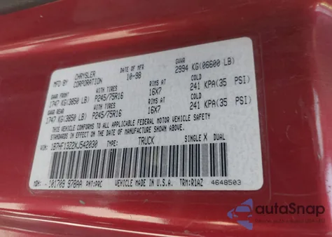 1999 Dodge Ram 1500 St из США, поврежденный, VIN 1B7HF13Z2XJ542030